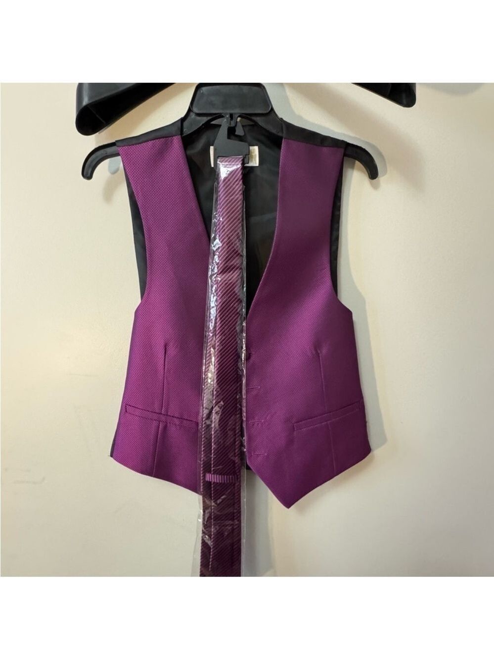 Michael Kors Purple Vest Structured Sleeveless and Tie